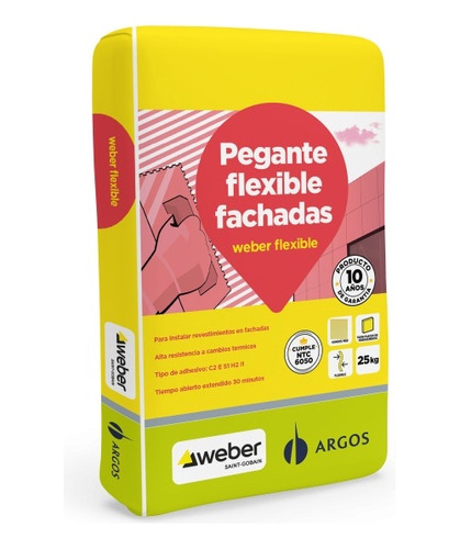 Pegamento Weber Flex Ceramica Porcelanato 25kg