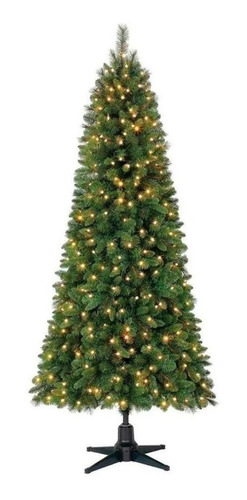 Árbol De Navidad Slim Giratorio De 2.28m Con Luces Led Msi