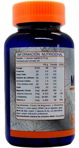 Citrato De Magnesio 60 Cápsulas