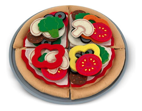 Melissa Y Doug Fieltro Juego De Pizza De Comida Para Jugar (