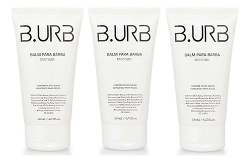 Kit 3x Balm Para Barba Midtown 140ml Barba Urbana
