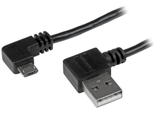 Cable De 1m Micro Usb Con Conector Acodado A La Derecha Color Negro