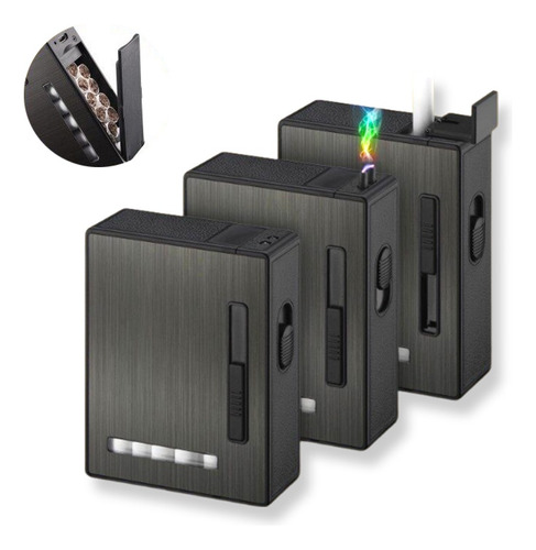 2 En 1 Cigarrera Con Encendedor Electrónico Usb Arco Plasma