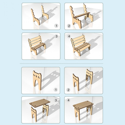 Juguetes De Madera Para Casa De Bricolaje, Escalera Estilo I