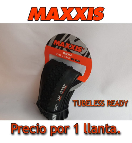 Imagen 1 de 9 de Llanta Mtb Maxxis Ikon Tubeless Ready 27.5*2.20 Kevlar / Exo