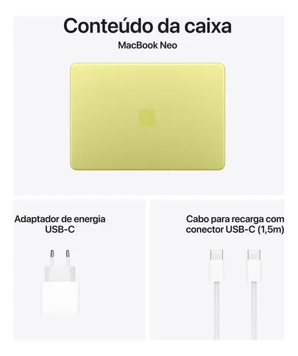 Apple Macbook Neo 13'' A18 Pro 8gb 256gb Cor Citrus | Parcelamento