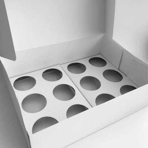 Caja Sin Visor Para 12 Cupcakes 