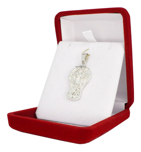 Dije Huracán Escudo Premium Globo Grande De Plata 925 Color Plateado