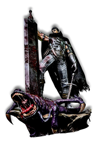Figura Guts Berserk Dragonslayer Y Capa De Tela - Resina