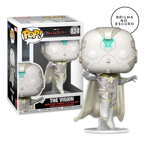 Boneco Funko Visão Branco Brilha No Escuro 824 Wandavision