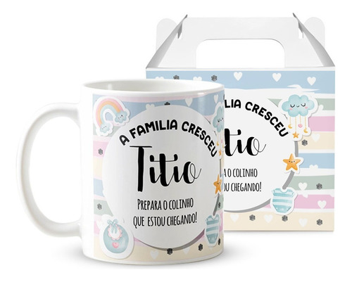 Caneca Presente Família Gravidez Gestação Para Tio Titio