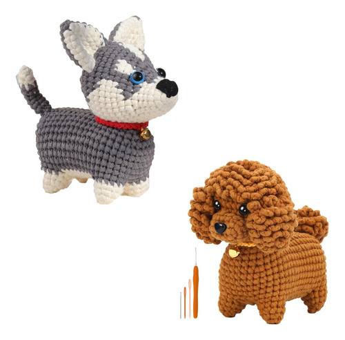 Kit De Crochet Para Hacer 2 Perros Incluye Tutorial Y Materi
