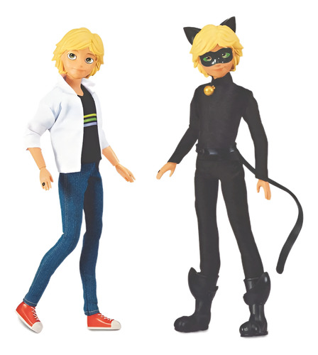Muñeco Adrien A Cat Noir Articulado Ropa Miraculous Deluxe