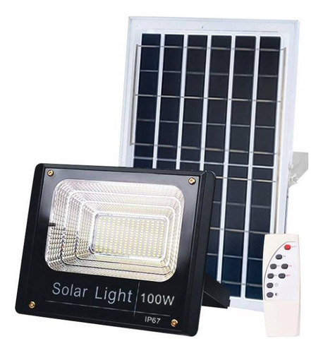 Foco Solar Led 100w Patio Jardin Calles Exterior Resistente 