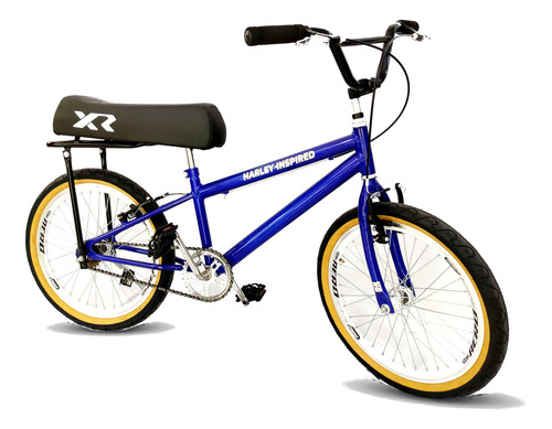 Bicicleta Aro 20 Com Banco De Mobilete Masculino Tipo Bmx Az Cor Azul