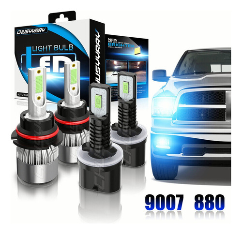 Faro Led De Luz Alta/baja + Neblinera P/dodge Ram 1500 2500 