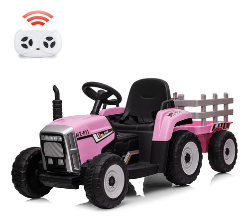 Coche De Paseo Para Niños De 12 V Con Remolque, Juguete Eléc