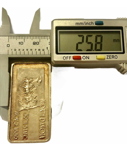 Medalla De Plata 1 Onza Conmemorando Estado De North Dakota (Usado)