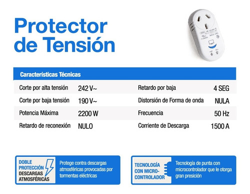 Imagen 3 de 4 de Protector De Tensión Lavarropas Lavavajilla Standby Pr2