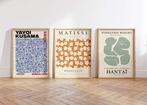 Cuadros Minimalistas, Yayoi, Matisse, Hantai    Set X 3