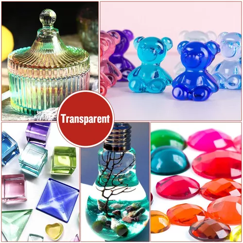 Pigmentos para resina epoxi y UV, 24 colores transparentes no tóxicos,  colorantes concentrados para resina UV y epoxi para joyería, manualidades,  arte