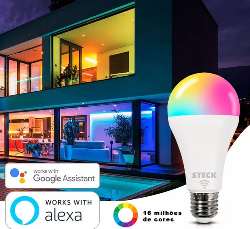 Lampada Rgb 12w Smart Wifi Google Alexa Automacao Smarteck