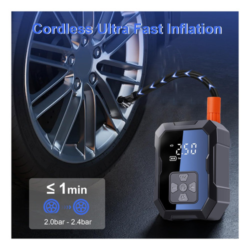 Compressor De Ar Com Inflador De Pneus Portátil: 12 V E
