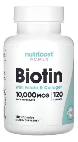 Nutricost Women Biotina Con Folato Y Colágeno 120 Caps Sabor Sin Sabor