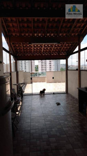 Cobertura Tipo Sem Condomínio Com Acesso Interno Com 2 Dormitórios À Venda, 63 M² Por R$ 450.000 - Vila Humaitá - Santo André/sp - Co0161