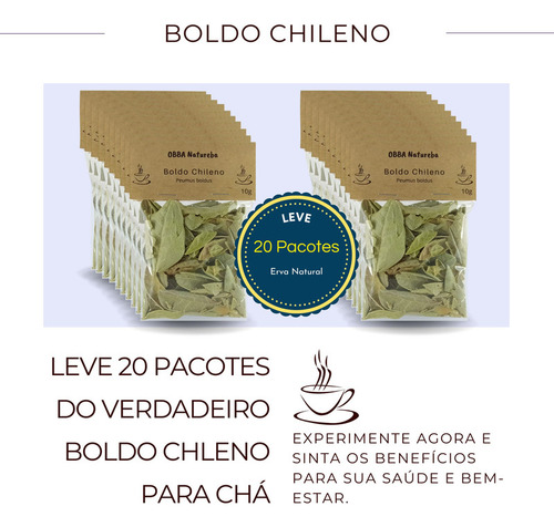 Leve 20 Pacts Boldo Folhas Erva Desidratada