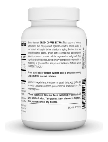 Source Naturals Extracto Café Verde 500 Mg 120 Tabletas