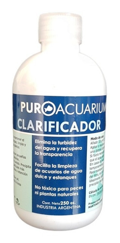 Clarificador Pecera Puroacuarium Acuario Estanque 250cc