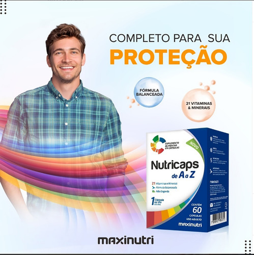 Kit 03 PolivitamĂnico De A A Z Nutricaps 60 Caps Maxinutri