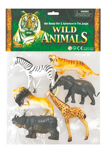 Set Animales (6pzs) 15cm Aprox - Animales Plásticos 