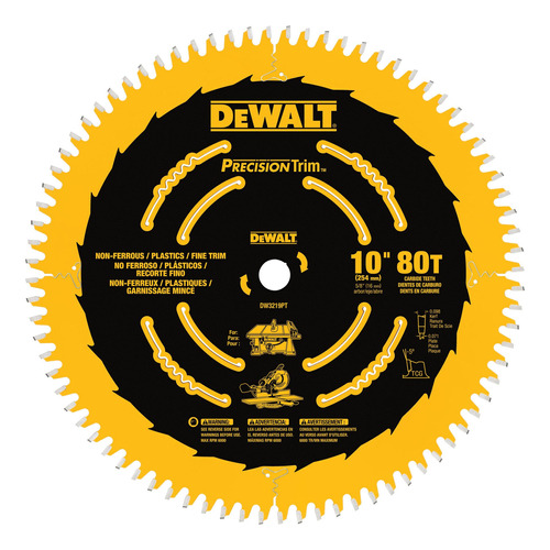 Disco De Sierra 10'' Eje 5/8'' (16 Mm) Dewalt Dw3219pt