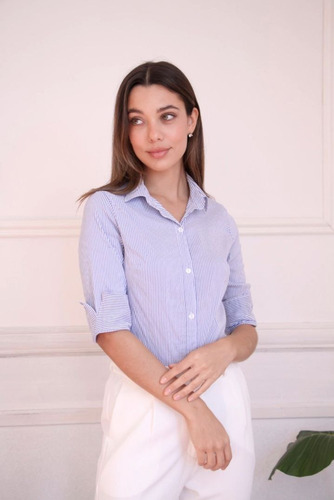 Camisa Rayon Poplin Rayada Nueva Tendencia Talle S - Xl Vy