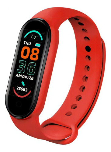 Reloj Inteligente M8 Deportes Fitness Presion Arterial 2023 Color De La Caja Blanco Color De La Malla Rojo