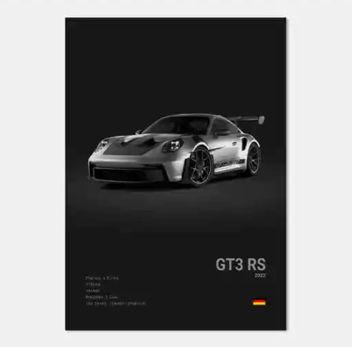 Auto Porsche 911 Gt3 Rs Poster Decorativo 