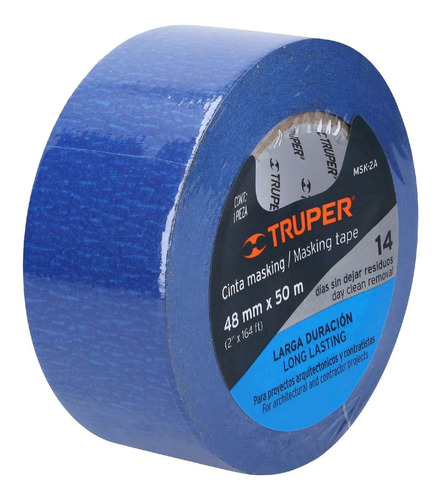 Cinta Masking Tape Azul 50mx2´ Resiste Pintura Quimico 12624