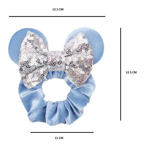 Scrunchie Dona Oreja Goma Liga Coleta Cabello Azul Claro