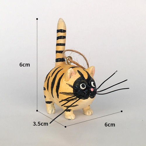 Precioso Gato De Resina Estatuilla Colgante Espejo Oro Negro