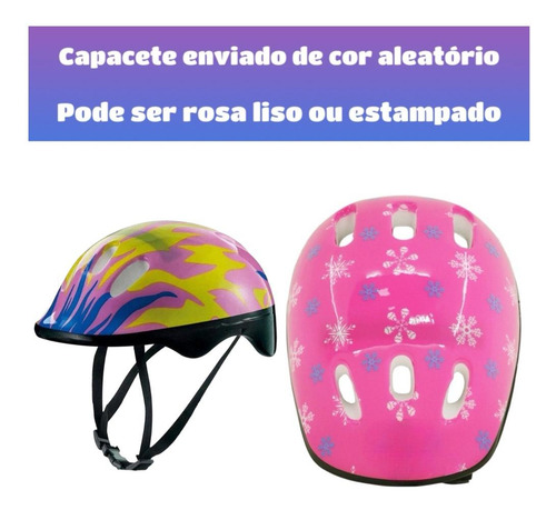 Patinete Led 3 Rodas Kit Proteçao Menina Rosa Infantil Som