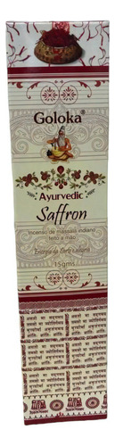 Incenso Massala Saffron Açafrão Indiano Goloka 12 Cxs De 15g