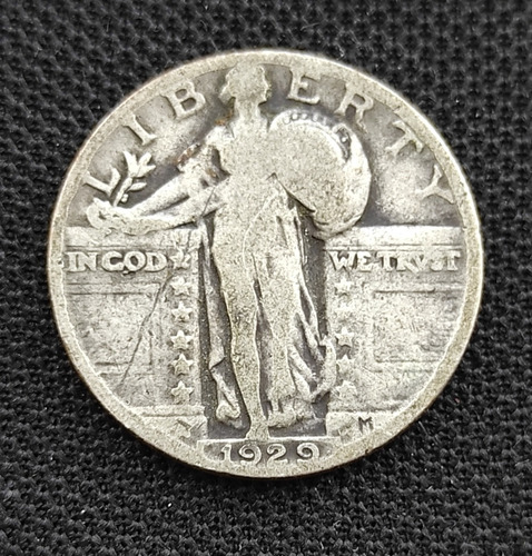 1 Quarter Dólar Eeuu 1929 Moneda Plata Libertad Permanente