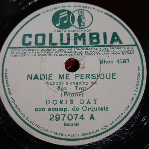 Pasta Doris Day Acomp Orquesta Columbia C390