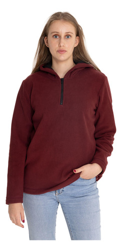 Polar Cat W Quarter Zip Polar Burdeo Mujer