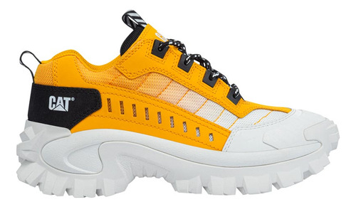 Tenis Bota Caterpillar Intruder Amarillo Y Blanco De Hombre