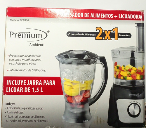 Procesador De Alimentos + Licuadora 2x1 Premium Ambienti