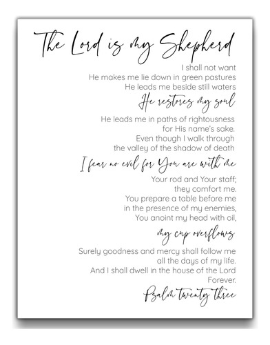 Salmo 23 Señor Es Mi Pastor Decoración De Pared | 11x...
