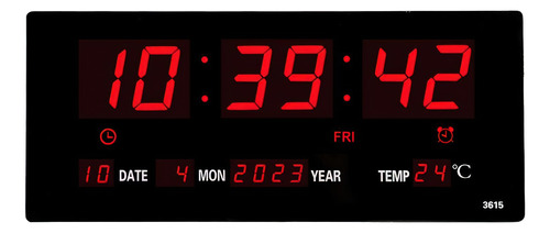 Reloj Digital De Pared Led Electronic Decoracion Pared 36 Cm